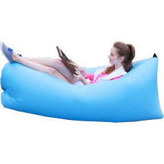 ABHOME Aufblasbare Liege, Luftsofa, Hängematte für Outdoor, Reisen, Camping, Wandern, Picknick, Hinterhof, Seee, schwimmend, tragbar, wasserdicht, Anti-Luft-Leck-Design (blau)