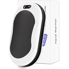Rechargeable Hand Warmer, 5000 mAh Pocket Warmer with Digital Display & 3 Heating Modes, Portable, Electric Hand Warmer, Double-Sided Heating for Camping, Hiking, Winter Gift