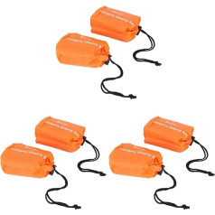 Janasiba Notfallschlafsack, thermisch, wasserdicht, Überlebensdecke, für Camping, Wandern, 6 Stück