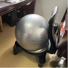 Innovz Balance Ball Stuhl Büroballstuhl mit Rollen für Stabilitätsübungen, Grauer Yogaball, Balanceball, Sitz für Schwangere, Ergonomischer Schreibtischhocker für Zuhause Im Klassenzimmer