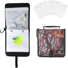 PFILERSO Fishing Accessories Binder Biat Organized Storage Bag for Soft Worms, Rigs, Jigs and Line, Fishing Accessories, Wallet, Transparent Thickened Ziplock Bag (Tree Camouflage)