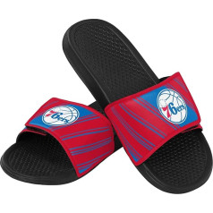 FOCO Mens NBA Team Logo Shower Slide Flip Flop Sandals Philadelphia 76Ers Legacy Sport Slip On Velcro Small Legacy 7-8