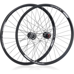 JGbike Mountain Bike Wheel Set M30 26 Inch 27.5 Inch 29 Inch Tubeless Ready with 57T 6 Pawls 114Points 32H Hubs, Double Wall Alloy 6-Bolts Disc Brake Mount for Shimano SRAM Driver