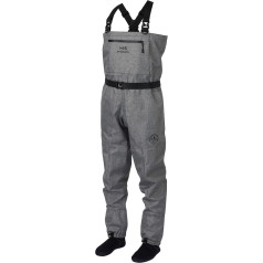 BASSDASH Immere Breathable Ripstop Waders for Boots Fishing Hunting Waders Lightweight Grey Camo Waders for Men and Women