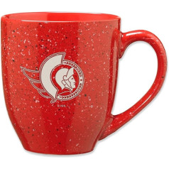 Rico Industries NHL Hockey Ottawa Senators rot 473 ml Team Farbe Lasergravur gesprenkelt Keramik Kaffeetasse