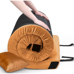 Willpo Foam Mattress for Camping - 7cm Thick Sleeping Mat, Foam Camping Mattress for Car, Rolling Mattress for Camping, Beige