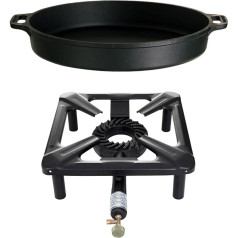 PaellaWorld 3030+4501 Stool Cooker with 8.5 kW Power, Dimensions 30 x 30 x 15 cm and Cast Iron Pan Diameter 40 cm