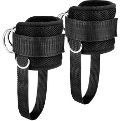 KeepStep 2 Pack Adjustable Double D Ankle Straps for Cable Machines - Comfortable and Durable Design for Leg Workouts, Resistance Training, Ankle Strap, Perfect for Buttocks, Thighs