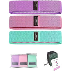 PMELCXD 3 Piece Leg and Hip Resistance Band - Suitable for Women/Men, Workout Fabric, Non-Slip Fitness Equipment Set, Suitable for Deep Squat Trophy Band, Hip, Thigh and