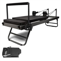 Faltbarer Pilates Reformer, Multifunktionaler Pilates Reformer, mit Metallfedern, Pilates Reformer Set, Sowohl für Den Heim- Als Auch Den Fitnessstudiogebrauch