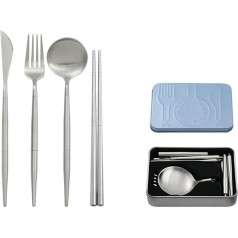 Tainle Teel Traw 4-Piece Portable Cutlery Travel Cutlery Set