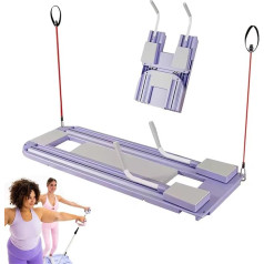 XCSCUK Pilates Reformer Kit, Automatic Rebound Ab Rolling Board, Foldable Belly Board Training Equipment for Home with Elbow Support