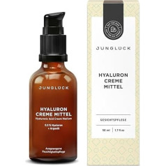 JUNGLÜCK Hyaluronic Cream Medium - Vegan | Day & Night Cream with Hyaluronic Acid, Organic Aloe Vera and Organic Argan Oil - Balanced Nourishing for Intense Moisture | Moisturising Cream Face