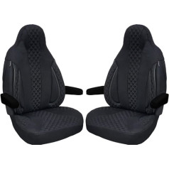 BREMER SITZBEZÜGE Motorhome Seat Covers Compatible with Fiat Ducato Citroen Jumper Peugeot Boxer in Black | WPL404