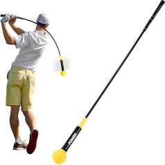 POWRX Golf impact trainer made of robust material, long-lasting quality, golf swing trainer, golf clubs and practice device for the perfect shot, yellow/black, 120 x 7 cm