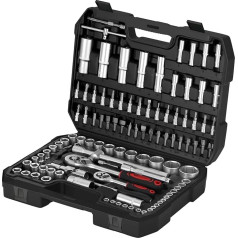 Walter Steel Socket Spanner Set, 108-Piece Socket Spanner Set, Tool Set with Sockets, Reversible Ratchet, Ratchet, Socket Spanner and Bit Set, Tool Box