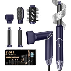Airstyler 5 in 1 with Air Curling Iron Ion Hair Dryer with Hot Air Brush Hair Dryer Brush Round Brush Hair Dryer Curling Brush Straightening Brush Hair Dryer Hairstyler Styling Brushes Hair Styler Set