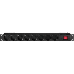 MONACOR 11.1200 RCS-18 Rack Power Strip 1U Black