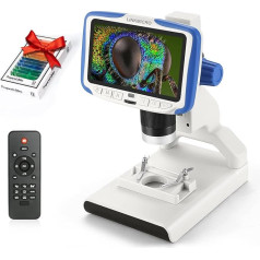 Microscope for Children with Slides LINKMICRO 5 Inch LCD Screen 200X Microscope Kit for Children 8-12 Mint Tool Insect and Plant Observation Students Homeschooling