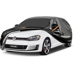 GUNHYI Car Cover Waterproof and Breathable Tarpaulin Suitable for VW Golf, BMW 1 Series, Seat Leon, Full Car Cover with 7 Layers of Material to Protect Against Snow, Sun (415 to 450 cm)