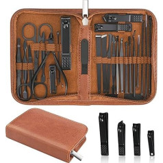 Manicure Set, Professional Nail Clippers Set, 26 Pieces Stainless Steel Manicure Set, Nail Care Tools with Luxury Travel Case