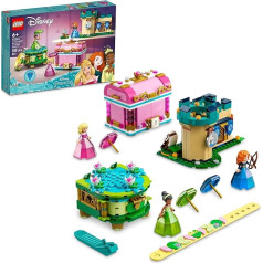 LEGO Disney Aurora, Merida and Tiana's Enchanted Creations 43203 Building Kit, Jewellery Box Set for Kids Aged 6+ (558 Pieces)