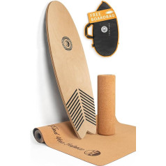 JUCKER HAWAII Homerider Wave Balance Board Set Including Cork Roll and Cork Mat