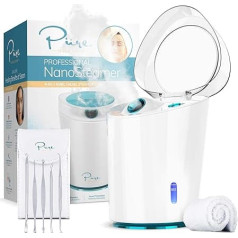 NanoSteamer PRO Professional 4-in-1 Nano Ion Facial Steamer for Spas - 30min Steam Time - Humidifier - Clears Pores - Blackheads - Spa Quality