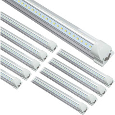 STASUN Pack of 10 LED Wet Room Lights 150 cm, 40 W 5200 LM, Linkable Workshop Lamp, Office Lighting Indoors, Ceiling Light with Plug for Offices, Meeting Rooms, Warehouses, 5000 K