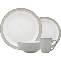 Denby Elements Stoneware Elements Light Grey (Pack of 4)