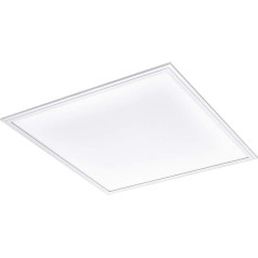 EGLO LED Einbauleuchte Salobrena 1, Deckenlampe, Deckenleuchte aus Aluminium, Kunststoff, Bürolampe in Weiß, Einbaulampe, Flurlampe Decke neutralweiß, L x B 62 cm