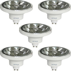 Sigmaled lighting, 5 Pack AR111 GU10 14W (110W Halogen Equivalent) 230V AC Warm White 3000K 1000 Lumens AR111 LED Bulbs