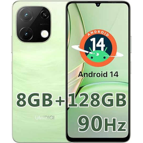UMIDIGI G9T Mobile Phone, Android 14 Smartphone Without Contract, Smartphone 6.75 Inch 90Hz, 8GB + 128GB/1TB, Mobile Phone 5000mAh, 13MP + 8MP Camera Dual SIM 4G Simlock-Free Mobile Phones,