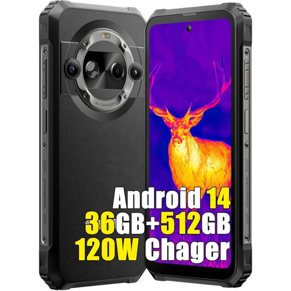 Blackview BL9000 Pro Outdoor Smartphone 5G Mobile Phone Thermal Imaging Camera, 36GB + 512GB Dimensity 8020 Outdoor Mobile Phones Android 14, 6.78 Inch FHD+ 2.4K, 8800mAh 120W Rugged Mobile Phone,