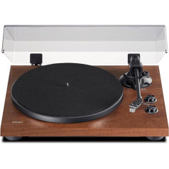 Teac TN-280BT-A3 HiFi Turntable with Bluetooth Transmitter for Speakers and Headphones (Aluminium Die-Cast Plate, Belt Drive, MM Phono Preamp, High-Density MDF Housing), Brown, Walnut