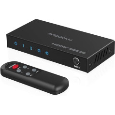 HDMI 2.1 Switch 8K, AVIDGRAM HDMI Switch 2 in 1 Out, 2 Port 4K 120Hz Car HDMI Hub with IR Remote Control Support 8K @ 60Hz 48Gbps for Xbox Series X PS4 Pro PS5 UHD TV Monitor Projector