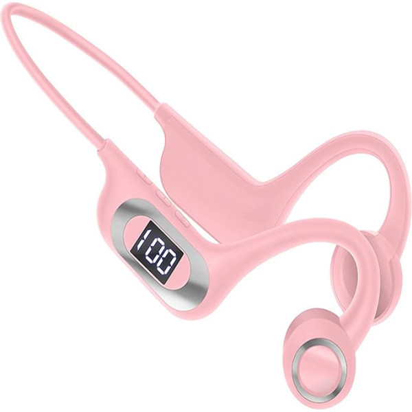 PDOOR Air Line Headphones for Sports Open Ear Bluetooth Running Headphones Wireless Sports Headphones for Workout Running Hiking Cycling (Pink) AKZG3