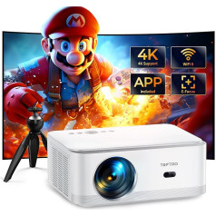 Projector Home Cinema Native 1080P HD Supports 4K, Video Projector with Android TV 【Electric Focus & Auto Keystone Correction】WIFI6 Bluetooth, Smart Projector 750 ANSI with Tripod for Outdoor/Mobile