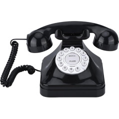 VBESTLIFE Landline Telephone, Retro Telephone, WX-3011 Vintage Multi Function Plastic Home Telephone Wire Landline Telephone, Black