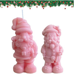 Pack of 2 Christmas Scented Candles, Santa Candle, Soy Mixed Wax, Christmas Candle, Scented Candles, Gifts for Women for Christmas Table Centerpieces, Home Decoration Gifts (Pink)