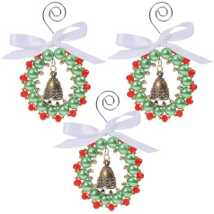 CHGCRAFT 3 Stück Weihnachtsschmuckstück Kleine künstliche Weihnachtskränze Dekoration zum Dekorieren von Weihnachtsbäumen und Hausdekorationen