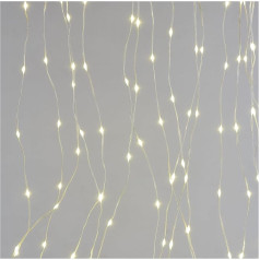 EMOS LED Light Curtain, 180 LEDs Drop Fairy Lights, 1.7 m Long Christmas Fairy Lights + 3 m Cable Including Power Supply, 8 Light Modes, for Parties, Christmas, Warm White, IP44 for Indoor and Outdoor