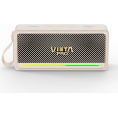 Vieta Pro Orpheo Portable Bluetooth 5.3 Vintage Speaker with 10H Battery, TWS, IPX7, USB and True Wireless. White Wireless Retro Speakers