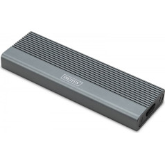 Korpuss usb 3.1 c tipa ssd m.2 nvme 10 gbps + sata 6 gbps alumīnija, bez instrumentiem