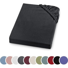 sleepling Flannelette Fitted Sheet, Made in Germany, 100% Cotton, Mattresses up to 23 cm High, All-Round Elastic, Oeko-Tex, Washable at 60 °C, 100 x 200 cm, Anthracite