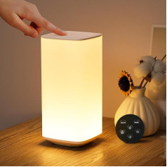 Dorifun LED Bedside Lamp Touch Dimmable with Remote Control, USB Rechargeable Table Lamp Touch Wireless with 256 RGB Colour Changing, Night Light Dimmable with Timing & Memory for Bedroom, Living
