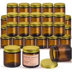 Pack of 36 Thick Candle Jars for Candle Making, 3.5 oz Clear Empty Glass Candle Jars with Lid and Label, Suitable as Spice Jars or Candle Containers, Dishwasher Safe