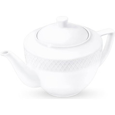 Wilmax Classic English Teapot, Coffee Pot, Made of Porcelain, High-Quality Tea Service, Dishwasher Safe, Ideal in a Set, Gift Box, White, 900 ml