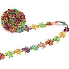 5 Yard 25 mm Flower Lace Ribbon Floral Lace Trim Decorative Ribbon for Sewing Borders and Ribbons for Sewing Gift Ribbon Flower Ribbon Embroidery Sewing Belt, Craft Decoration Wedding Sewing