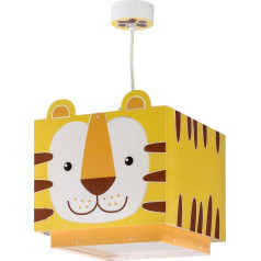 Dalber Lamp Children's Room, Children's Lamp, Pendant Light, Ceiling Light, Children's Room, Little Tiger Animals, Yellow, 64562, E27